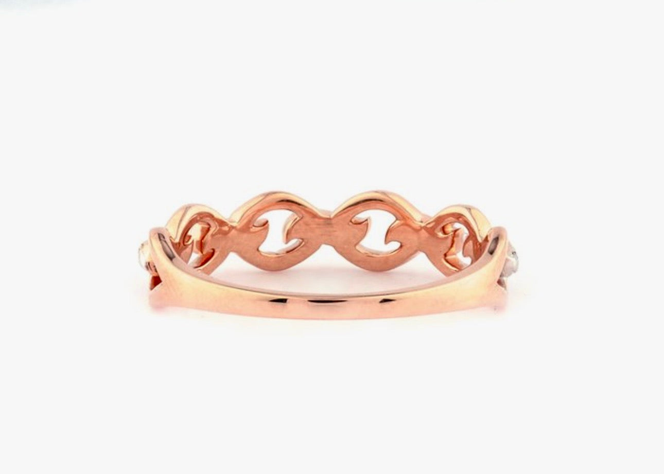 18K Rose Gold Ring with Diamonds